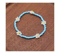 pipisweet Grazioso braccialetto con perline a forma di margherita, da donna, alla moda, bohémien, colorato, con charm elasticizzato, regalo per feste, Misura unica, Agata