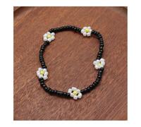 pipisweet Grazioso braccialetto con perline a forma di margherita, da donna, alla moda, bohémien, colorato, con charm elasticizzato, regalo per feste, Misura unica, Agata