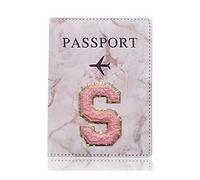 pipisweet Moda Passaporto Copertura Protettiva Ricamo Lettera Modello Viaggio Passaporto Titolare Del Raccoglitore Regalo PU Custodia In Pelle Cover, A 1482 (S), Taglia unica