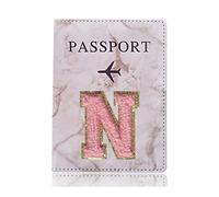 pipisweet Moda Passaporto Copertura Protettiva Ricamo Lettera Modello Viaggio Passaporto Titolare Del Raccoglitore Regalo PU Custodia In Pelle Cover, A 1477 (N), Taglia unica
