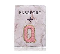 pipisweet Moda Passaporto Copertura Protettiva Ricamo Lettera Modello Viaggio Passaporto Titolare Del Raccoglitore Regalo PU Custodia In Pelle Cover, A 1480 (Q), Taglia unica