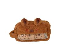 pipisweet Peluche bambola morbida farcito Capybara Pen Bag Cartoon Carino peluche matita sacchetto animale Kawaii Cancelleria Bag regalo, B, Taglia unica