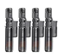 PIPITA Set di 4 accendini fluttuanti, testa girevole, butano ricaricabile, accendino a torcia, mini jet, singolo, fiamma, antivento, multi utility per candele, caminetti, feste di Natale