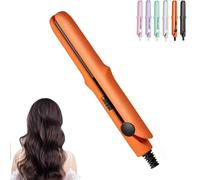 Pipiup Curling Iron,Pipipup Mini Dual Purpose Curling Iron,Hair Curler and Straightener 2 in 1,Portable Ceramic CurlingIron for Short Hair and Long Hair for Trave (Orange)