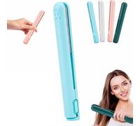 Pipiup Curling Iron, Pipiup Mini Dual-Purpose Curling Iron, 2-in-1 Small CurlingIron for Short Hair, Portable USB Mini Ceramic CurlingIron for Travel Home (Blue)