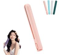 Pipiup Curling Iron, Pipiup Mini Dual-Purpose Curling Iron, 2-in-1 Small CurlingIron for Short Hair, Portable USB Mini Ceramic CurlingIron for Travel Home (Pink)