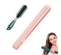 Pipiup Curling Iron, Pipiup Mini Dual Purpose Curling Iron, Minilocke 2 in 1 Mini Straightener Flat Irons, For Short and Long Hair for Travel (Pink)