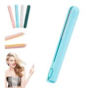 Pipiup Curling Iron, Pipiup Mini Dual Purpose Curling Iron, Minilocke 2 in 1 Mini Straightener Flat Iron, for Short Thin Fine Hair, Portable Styling Tool for Travel & Home (Blue)