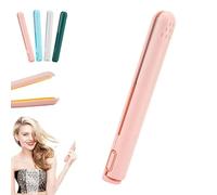 Pipiup Curling Iron, Pipiup Mini Dual Purpose Curling Iron, Minilocke 2 in 1 Mini Straightener Flat Iron, for Short Thin Fine Hair, Portable Styling Tool for Travel & Home (Pink)