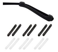 PIPJOY 6 paia di occhiali antiscivolo in silicone morbido per occhiali da vista tempio (Nero e Trasparente)