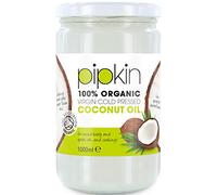 Pipkin Olio di Cocco 100% Biologico e Puro 1L - Naturale, Non Raffinato e Pressato a Freddo, Multiuso per Cucina, Capelli, Pelle, Corpo, Bellezza e Cura Quotidiana, Senza OGM né Additivi (1000 g)