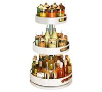 PIPOEI 360° Portaspezie Organizer Girevole 1/2/3 Livelli, Portaspezie Girevole per Cucina Lazy Susan Organizer Girevole Vassoio Portaoggetti per Spezie, Frutta, Snack A,3 Tier