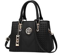 PIPOEI Borsa da Donna in Pelle di Lusso, Borsa a Tracolla Moda, Borsa Tote da Donna, Nero, Size