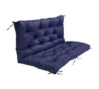 PIPOEI Cuscini per Altalena 2 posti Impermeabile con Schienale Separati, Cuscino per Panchina da Giardino con Lacci per Cortile, Mobili da Giardino Navy Blue