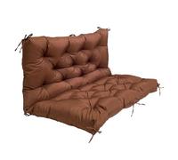 PIPOEI Cuscini per Altalena 2 posti Impermeabile con Schienale Separati, Cuscino per Panchina da Giardino con Lacci per Cortile, Mobili da Giardino Dark Brown