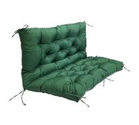 PIPOEI Cuscini per Altalena 2 posti Impermeabile con Schienale Separati, Cuscino per Panchina da Giardino con Lacci per Cortile, Mobili da Giardino Dark Green