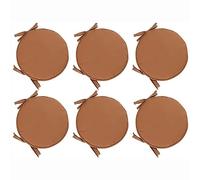 PIPOEI Cuscini per sedia Set di 2/4/6 cuscini per sedia rotonda con lacci, cuscini per sedia rotonda diametro 30 cm, cuscino in poliestere per sedia da bistrot A-03,30cm-6pcs