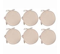 PIPOEI Cuscini per sedia Set di 2/4/6 cuscini per sedia rotonda con lacci, cuscini per sedia rotonda diametro 30 cm, cuscino in poliestere per sedia da bistrot A-02,30cm-6pcs