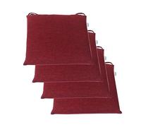 PIPOEI Cuscini per sedie da Cucina con Lacci Set di 2/4/6, Cuscino per sedie da Sala da Pranzo con Nastri, Copertura Rimovibile con Cerniera, Ideale per L'Ufficio, Cucina Sala da Pranzo E-4,45 x 45cm