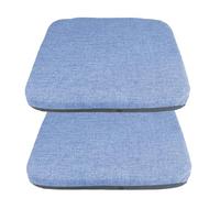 PIPOEI Cuscini per Sedie da Pranzo 2/6, Cuscino per Schienale Quadrato 36 x 36 cm, Cuscino Lavabile Antiscivolo Spesso 4 cm per Mobili da Giardino e Bistrot Smog Blue,2 Pack