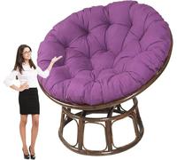 PIPOEI Cuscino del Sedile Rotondo Imbottito, Cuscino Altalena in Rattan Sedia per Uova Amache Tappetino Sedia, Cuscini per Sedia Spessi Comodo Cuscino per Interni ed Esterni Purple,140cm