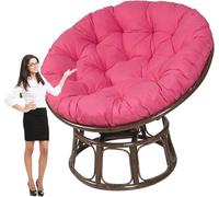 PIPOEI Cuscino del Sedile Rotondo Imbottito, Cuscino Altalena in Rattan Sedia per Uova Amache Tappetino Sedia, Cuscini per Sedia Spessi Comodo Cuscino per Interni ed Esterni Rose,180cm