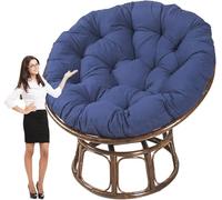 PIPOEI Cuscino del Sedile Rotondo Imbottito, Cuscino Altalena in Rattan Sedia per Uova Amache Tappetino Sedia, Cuscini per Sedia Spessi Comodo Cuscino per Interni ed Esterni Navy Blue,180cm