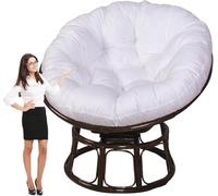 PIPOEI Cuscino del Sedile Rotondo Imbottito, Cuscino Altalena in Rattan Sedia per Uova Amache Tappetino Sedia, Cuscini per Sedia Spessi Comodo Cuscino per Interni ed Esterni White,110cm