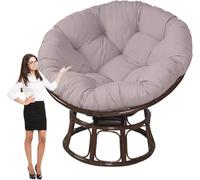 PIPOEI Cuscino del Sedile Rotondo Imbottito, Cuscino Altalena in Rattan Sedia per Uova Amache Tappetino Sedia, Cuscini per Sedia Spessi Comodo Cuscino per Interni ed Esterni Grey,120cm