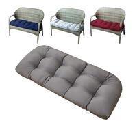 PIPOEI Cuscino per Panca da Esterno, Cuscini Impermeabili per Sedie a Sdraio, Cuscini per Panche a Due Posti per Patio, Cortile, Veranda, Giardino, Mobili in Vimini Dark Grey