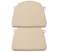PIPOEI Cuscino per Sedia Cuscini per Sedia da Giardino, Ferro di Cavallo Antiscivolo semicircolare con Nastri per Interno Esterno casa Ufficio Cucina Beige,2 Pack