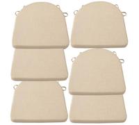 PIPOEI Cuscino per Sedia Cuscini per Sedia da Giardino, Ferro di Cavallo Antiscivolo semicircolare con Nastri per Interno Esterno casa Ufficio Cucina Beige,6 Pack