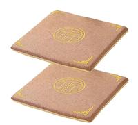 PIPOEI Set di 2/4/6 Cuscini per Sedia, Cuscino in Tatami di Lino per Sedia da Pranzo di 3 cm di Spessore, Pavimento in Schiuma per Casa, Sedia da Ufficio02,2 PCS- 40 * 40cm