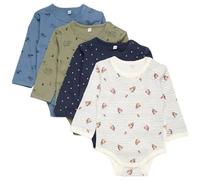 PIPPI Body LS AO-Printed (4-Pack) Biancheria Intima, Deep Lichen Green, 98 Unisex-Bimbi