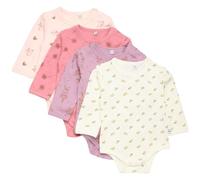 PIPPI Body LS AO-Printed (4-Pack) Biancheria Intima, Dusty Rose, 62 Unisex-Bimbi