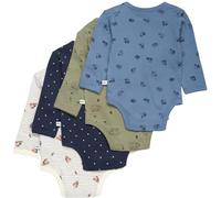PIPPI Body LS AO-Printed (4-Pack), Biancheria Intima Unisex - Bimbi 0-24, Deep Lichen Green, 62