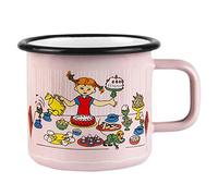 Pippi Calzelunghe Tazza Compleanno Rosa, Grande, Tazza Smaltata per Caffè, Tè, Design Scandinavo per Bambini e Adulti