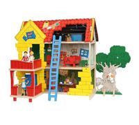 Pippi Langstrumpf Kit casa delle bambole in legno - 2 piani casa in miniatura - giocattolo per ragazze e ragazzi a partire dai 4 anni - bellissimo e di alta qualità Dollhouse (Villa Kunterbunt)