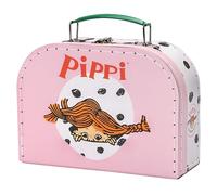 Pippi Langstrumpf Pippi - Valigetta di cartone per bambini con illustrazioni, perfetta per giochi e avventure, Colore: rosa., 20 cm, Classico