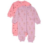 PIPPI Nightsuit-Zipper (2-Pack) Completo Pigiama, Dusty Rose, 92 Unisex-Bimbi