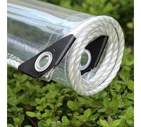 PIPRE 1m x 2.4m Telo Trasparente Occhiellato, Telo Impermeabile In PVC 450 G/M Tenda Trasparente Esterno Telone Impermeabile Per Esterno Multiuso Con Corda Da 10 M, Corda Elastica