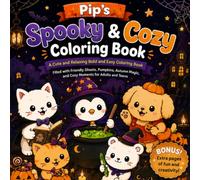 Pip's Spooky & Cozy Coloring Book: A Cute and Relaxing Bold and Easy Coloring Book Filled with Friendly Ghosts, Pumpkins, Autumn Magic, and Cozy Moments for Adults and Teens