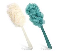 PIPUHA - Spugna esfoliante per la schiena con manico lungo, per uomini e donne, accessori da bagno per spazzole per il corpo, confezione da 2