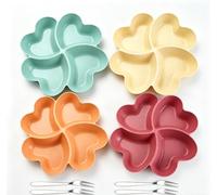 PIQIUQIU 4 piatti per snack con 4 scomparti, 21,5 x 3,2 cm