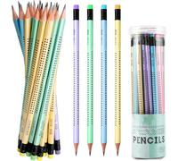 PIQIUQIU HB - Set di 30 matite in grafite antiscivolo con gomma, set di matite in legno, multicolore, per scuola e ufficio