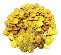 PIQIUQIU Moneta d'oro,100 Pezzi Monete di Tesoro,Tesori per la Caccia al Tesoro Bambini Compleanno, Partito Regalo Party Decorazione Pirata