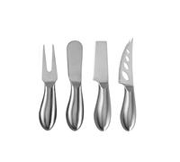 PIQIUQIU Set di 4 coltelli da formaggio in acciaio inox, set di coltelli da snack in acciaio inox, coltello da burro e spatola da formaggio, 13,5 cm, argento