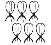 PIQIUQIU Set di supporti per parrucche da 6 pezzi Supporto per parrucca in plastica pieghevole portatile Supporto per parrucca mobile Asciugacapelli Testa per parrucca pieghevole