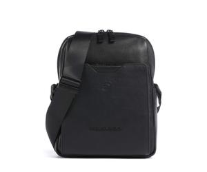 Piquadro Ael Borsa a tracolla nero, pelle granulata, uomo
