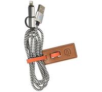 PIQUADRO Bagmotic Fascetta Fermacavo in Pelle con Cavo Usb, Rosso, 1x2x8 cm (W X H X L)